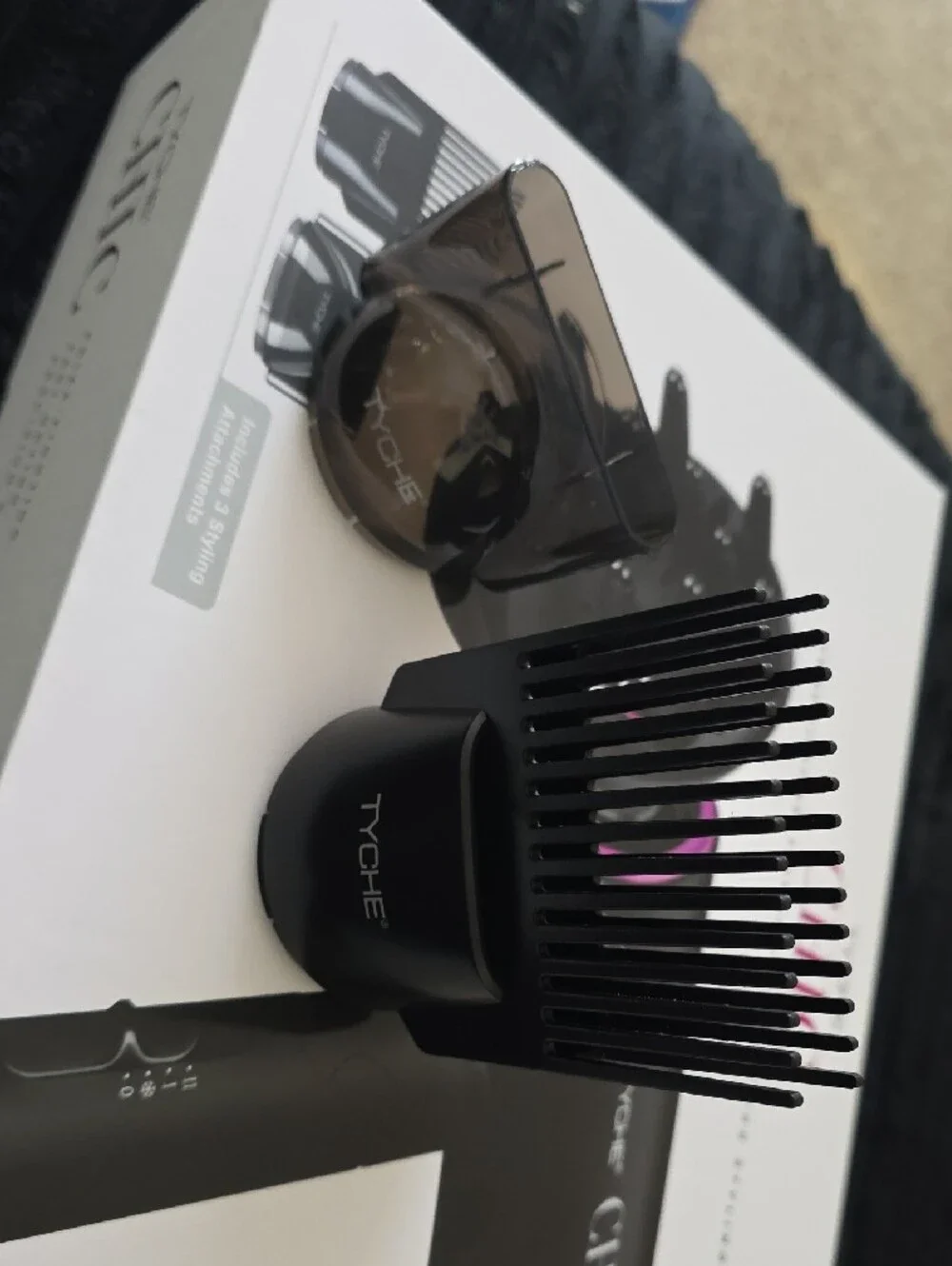 Tyche CHIC Compact Hair Dryer in Black with Purple Accent